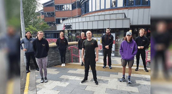 Public Services Marathon Relay Team pictured outside SERC Bangor Campus